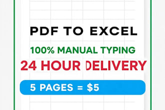 do PDF to excel data entry manually in 24 hours
