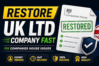 restore dissolved UK ltd company and fix companies house issues