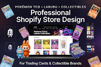 design pokemon shopify store trading card store tcg labubu collectible website