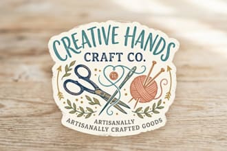 design a creative and handmade crafting logo for your brand