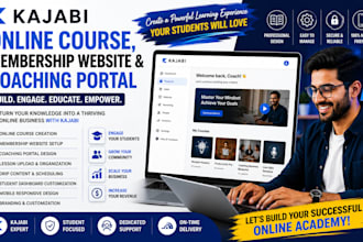 create kajabi online course, membership website, and coaching portal