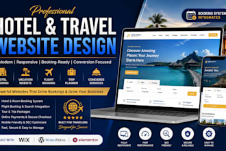 build hotel booking website, vacation website, tourism website, flight booking