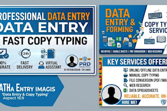 do professional data entry, copy typing and web research