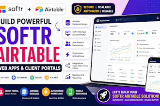 setup softr airtable webapp client portal crm automation