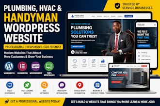 plumbing website wordpress website business website landing page handyman hvac