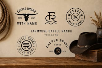 design a western, cattle brand logo for your ranch or business