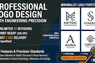design a professional logo with engineering precision