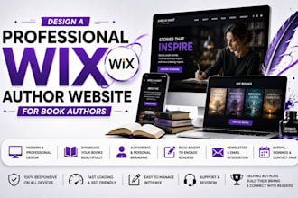 design a professional wix author website for book authors wix book website