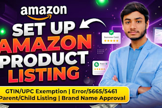 set up amazon seller account product listing