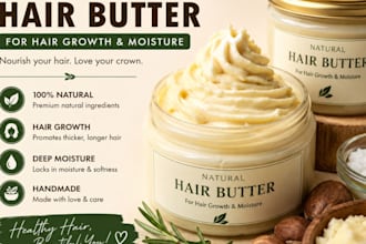 create natural handmade hair butter for hair growth
