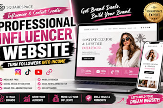 build squarespace influencer website socialmedia website content creator website
