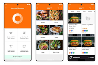 develop self kiosk ordering app, pos app, restaurant app