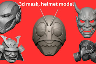 design 3d cosplay mask, helmet, props and print ready stl file
