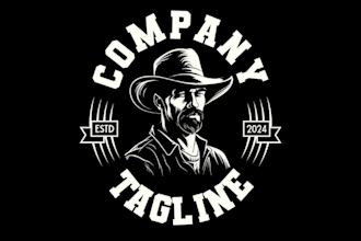 draw awesome outlaws saloon or t shirt brand logo
