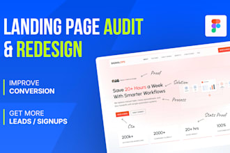 audit and redesign your landing page to improve conversion using figma