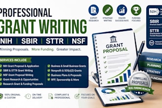 write nih grant proposal, nih grant application, sbir sttr nsf grant writing