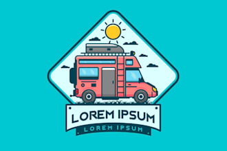 make high quality and beautiful camper logo design