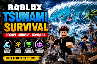 develop a multiplayer roblox survival escape game with UI