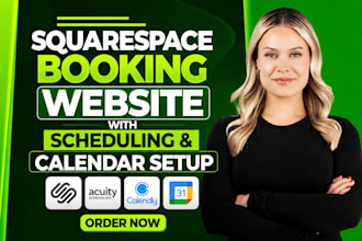 build squarespace booking website, acuity  appointment scheduling calendly setup