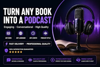 create a book summary podcast in any language