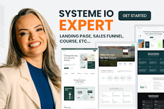 systeme io online course sales funnel, systeme io landing page design automation