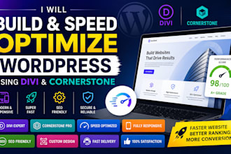 build and speed optimize wordpress using divi and cornnerstone