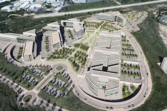 design 3d warehouse factory, commercial and industrial buildings 3d rendering