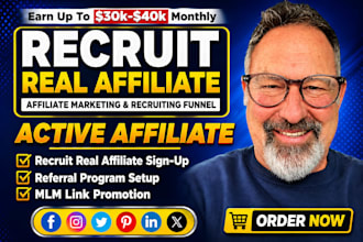 recruit affiliates, active affiliate recruitment, mlm promotion, link sign up