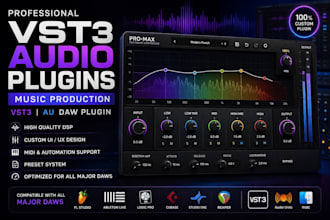 design and develop custom vst3, au audio plugins for daw music production