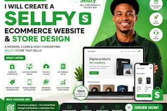 create a sellfy ecommerce website and store design