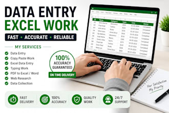data entry typing excel work