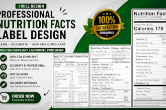 create supplement facts label with professional formatting