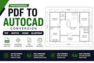 convert PDF, image or sketch to autocad drawing