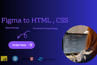 craft figma to modern responsive website using HTML , CSS , tailwind css