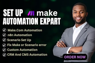setup make com automation workflows business automation