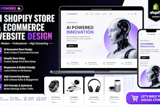 design modern ai shopify store and ai ecommerce website
