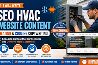 write SEO hvac website content for heating and cooling companies