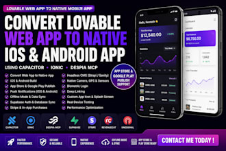 convert lovable web app to native ios andriod using capacitor ionic despia mcp