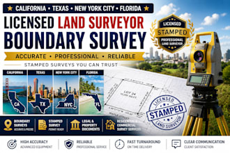 california tx new york city fl stamp land surveyor, boundary survey