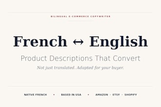 write bilingual french english product descriptions for amazon