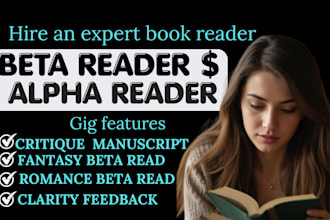 beta read your romance or fantasy novel and provide a reader report