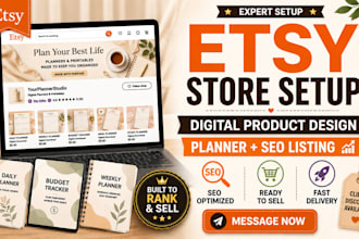 do etsy store setup etsy digital product design etsy digital planner seo listing