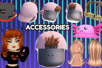 model custom roblox ugc wearable, roblox hair, roblox chain, layered clothing