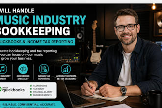handle music industry bookkeeping, quickbooks and income