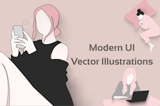 modern UI vector illustrations for apps and websites