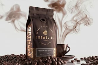 create luxury coffee bag packaging and pouch design