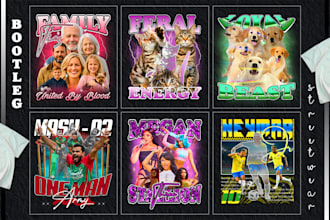 create custom bootleg 90s t shirt design