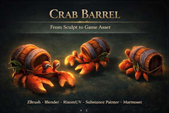 create game ready stylized 3d characters and props