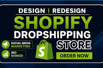 build shopify website, design or redesign shopify dropshipping store auto ds