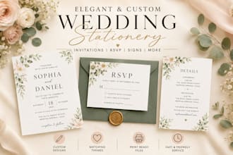 design elegant wedding invitations and stationery